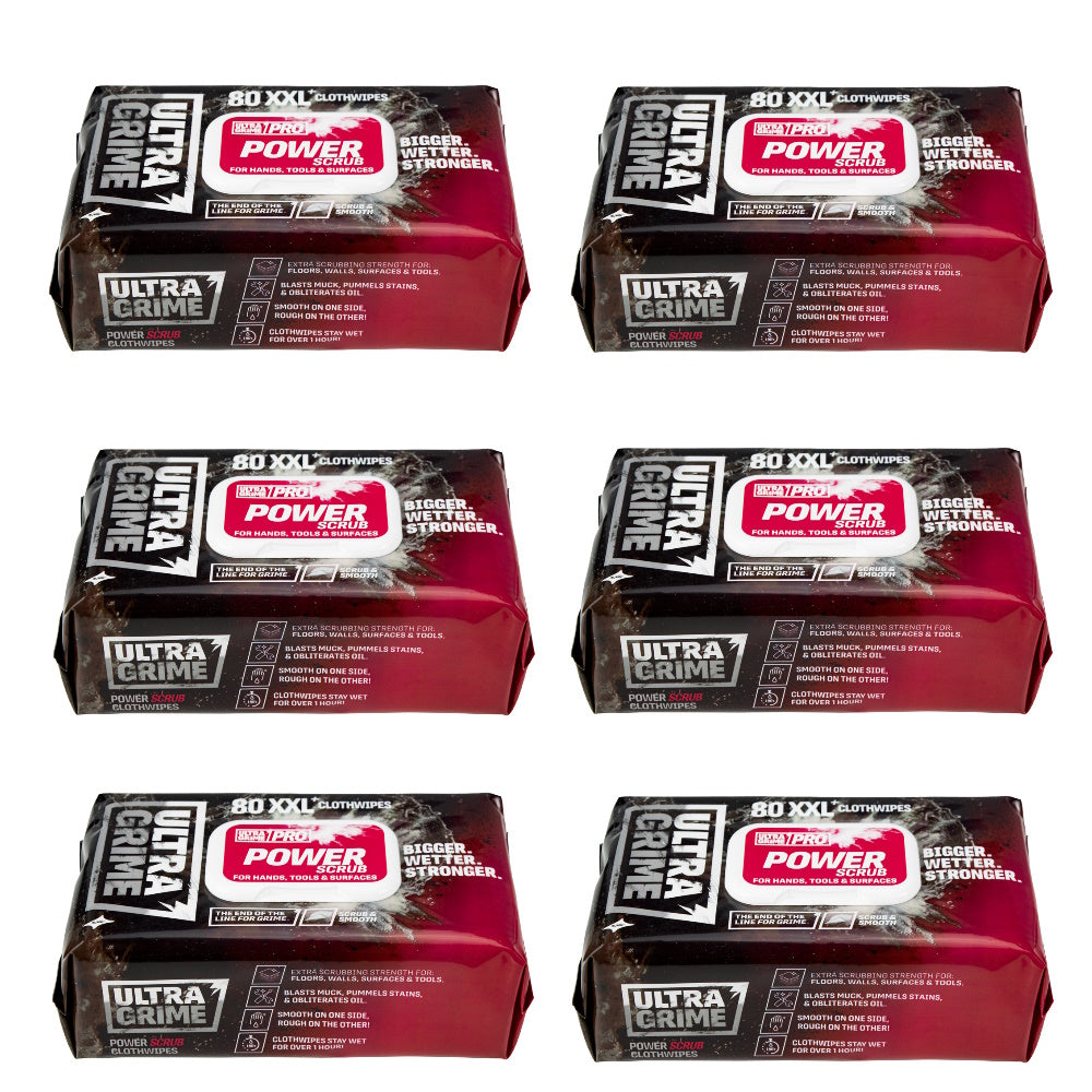 Ultra Grime Power Scrub red wipes 80 pk (Case of 6)